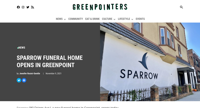 Greenpointers - Sparrow Funeral Home Opens In Greenpoint