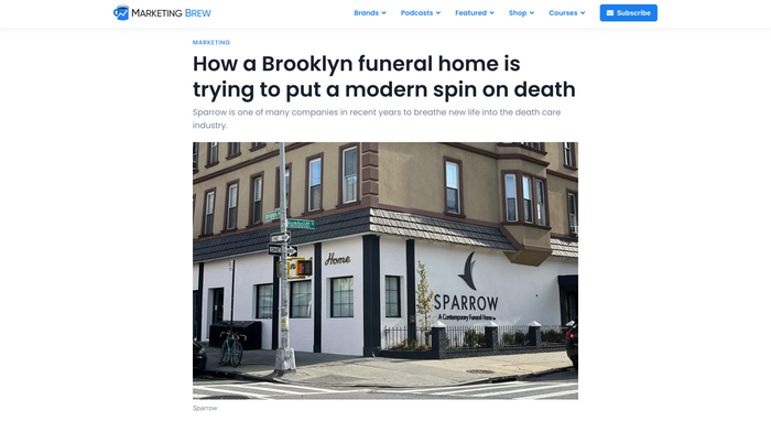 Morning Brew - How a Brooklyn funeral home is trying to put a modern spin on death