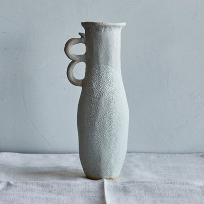 Double Handle White Vessel Medium