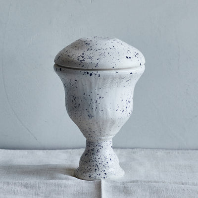Blue Matte Splatter Vessel Medium