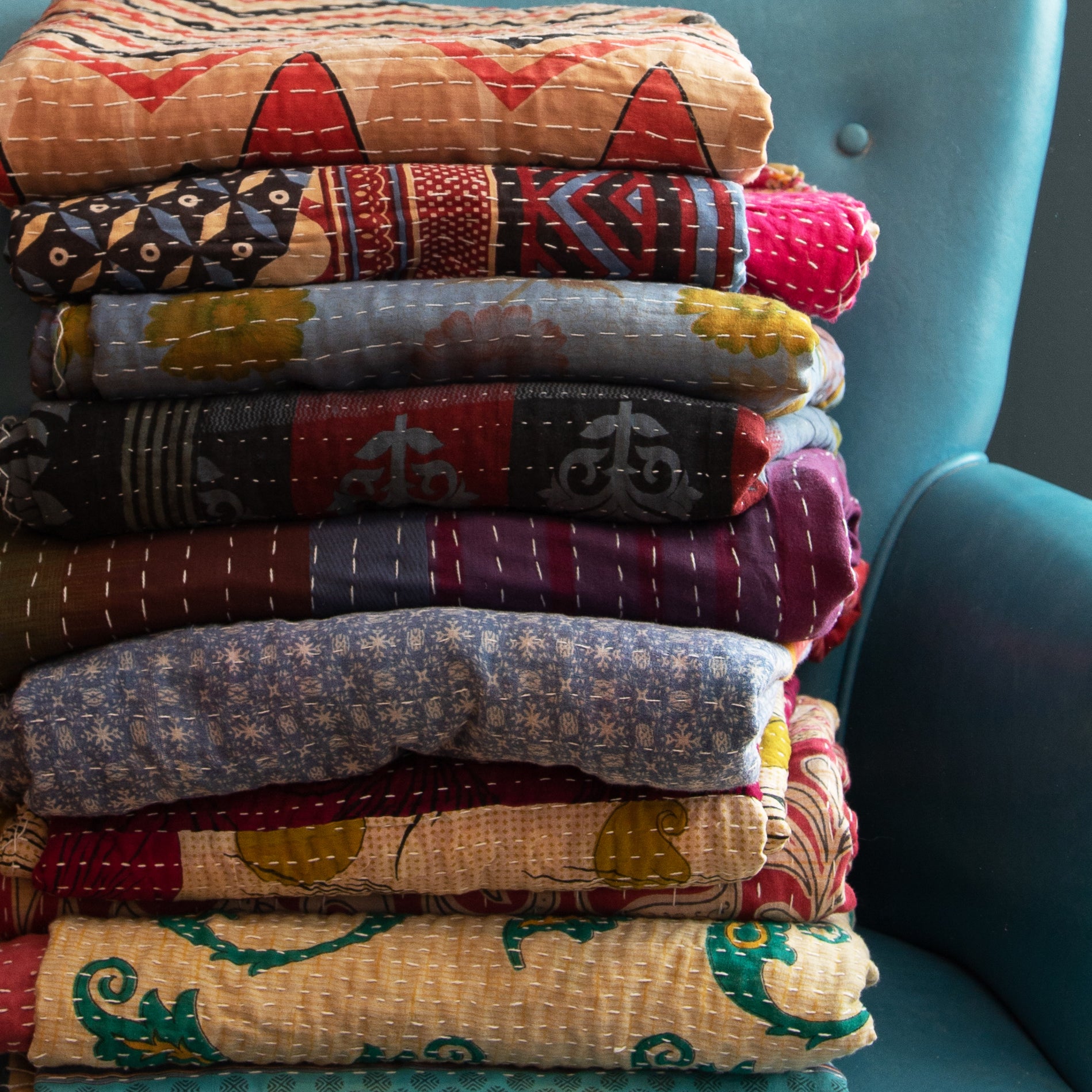 Assorted Kantha Quilt